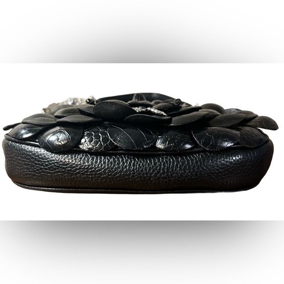 Brighton Rosalie Black Flower Leather Handbag - Picture 9 of 9